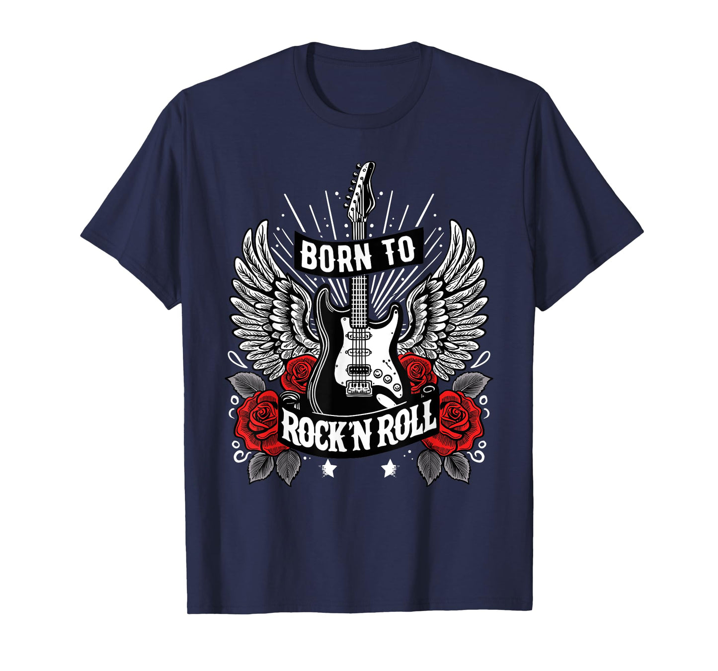 Born To Rock Lets Rock Vintage Retro Rock&Roll Rock Concert T-Shirt