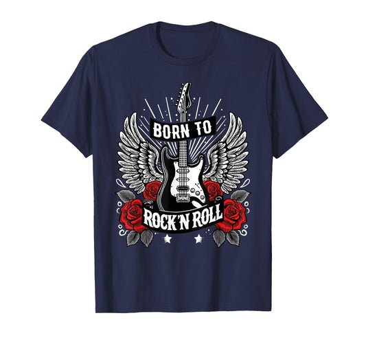 Born To Rock Lets Rock Vintage Retro Rock&Roll Rock Concert T-Shirt