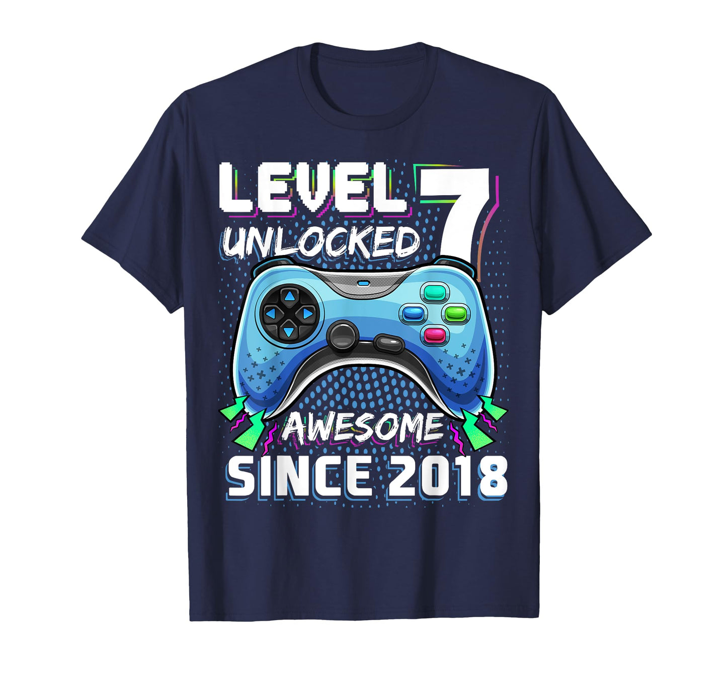 7th Birthday Boy Level 7 Gamer 7 Year Video Game Party T-Shirt