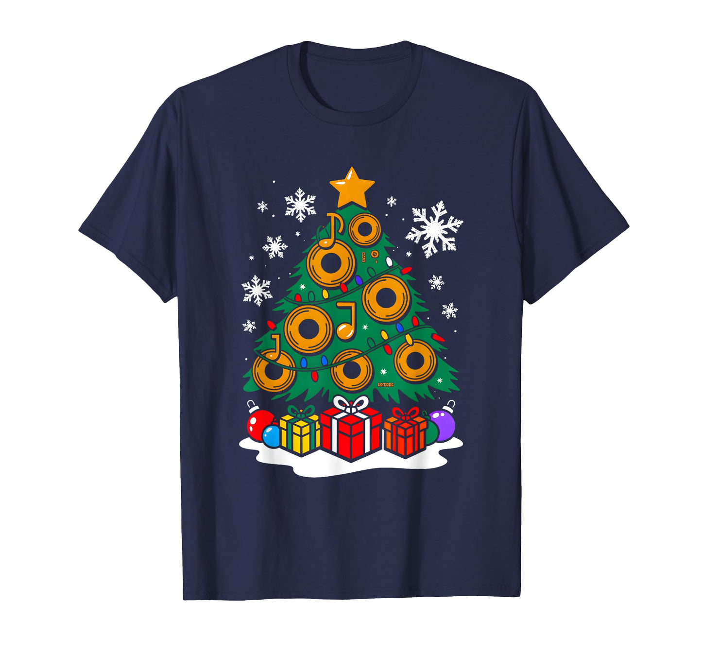 Christmas Dj Player Xmas Tree Funny Music Lover Santa T-Shirt