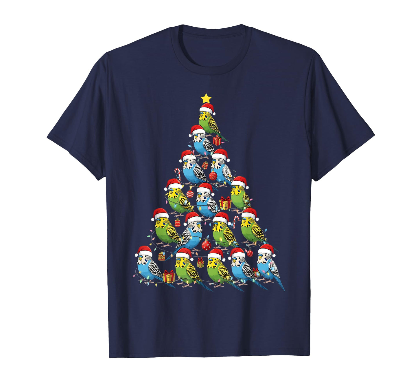 Christmas Budgie Bird Lover Funny Xmas Santa Men Women Kids T-Shirt