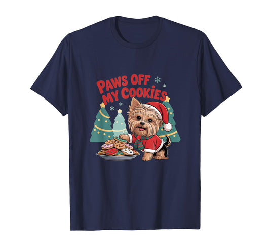 Cute Yorkshire Terrier Funny Christmas Dog Lover Santa Humor T-Shirt
