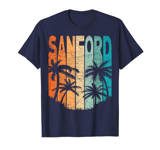 Sanford Vintage Sanford Florida Retro Sanford Skyline T-Shirt