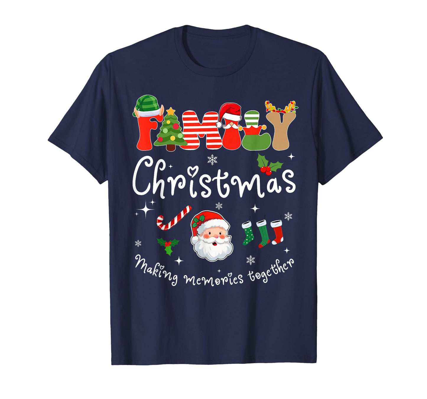 Squad Santa Elf Funny Matching Group Family Outfit Vacation T-Shirt