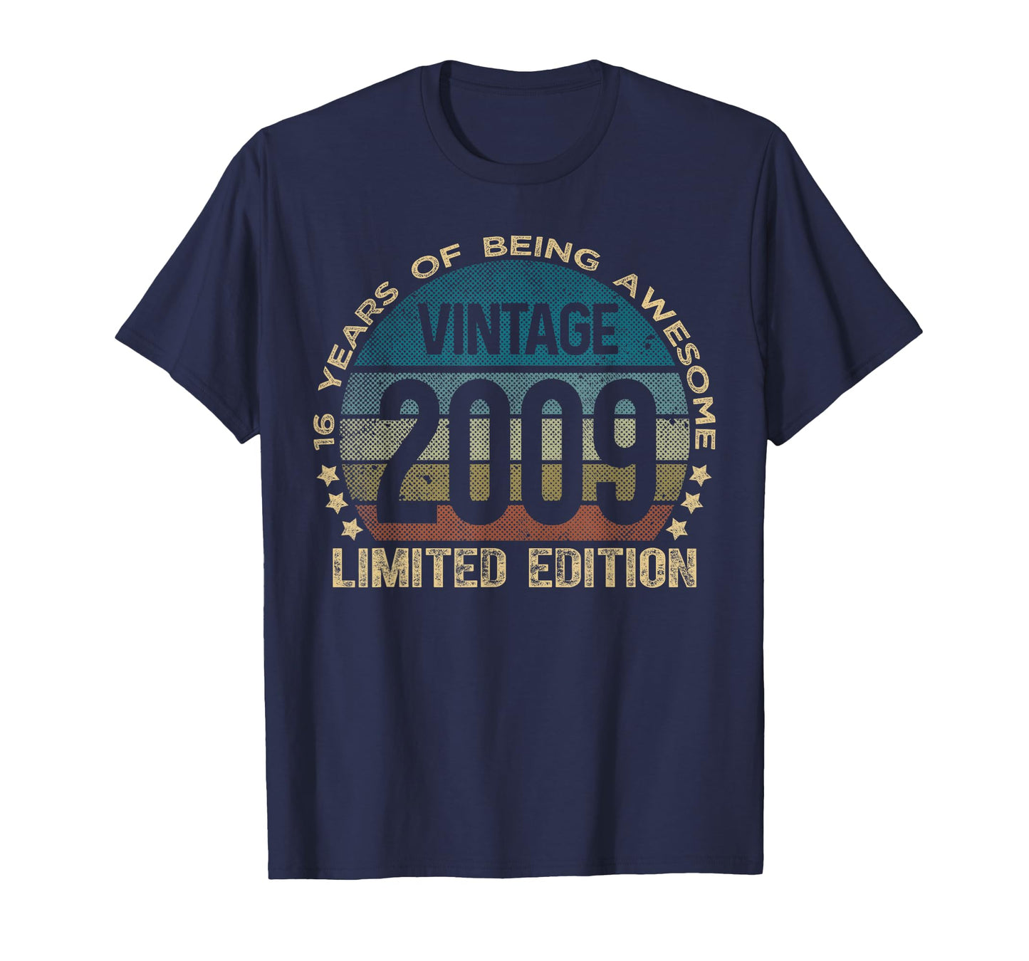 Retro Birthday Shirts For Men and Women 2025 HH 16 Year Old Gifts Vintage 2009 Limited Edition 16th Birthday T-Shirt Unisex-Kids Black Small Classic Crew Neck Short Sleeve T-Shirt