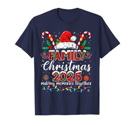 Family Christmas 2025 Xmas Lights Santa Snowflake Pajamas T-Shirt