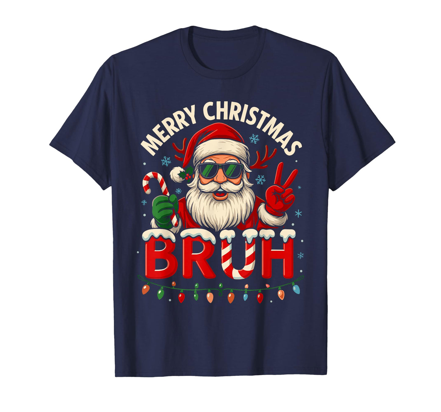 Merry Christmas Bruh Funny Santa Claus Cool Xmas Retro Pun T-Shirt