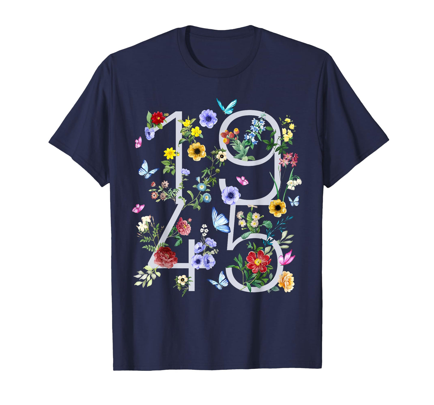 Retro Vintage 1945 Floral 80th Birthday 80 Year Old Women T-Shirt