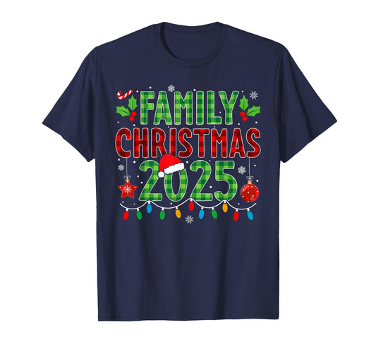 Family Xmas Matching Plaid Christmas 2025 Men Women Kids T-Shirt