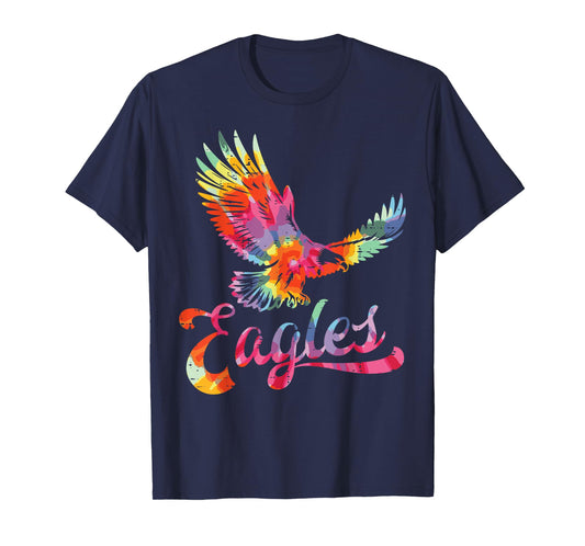 Eagle Tie Dye Retro 70s 80s Women Men Kids T-Shirt