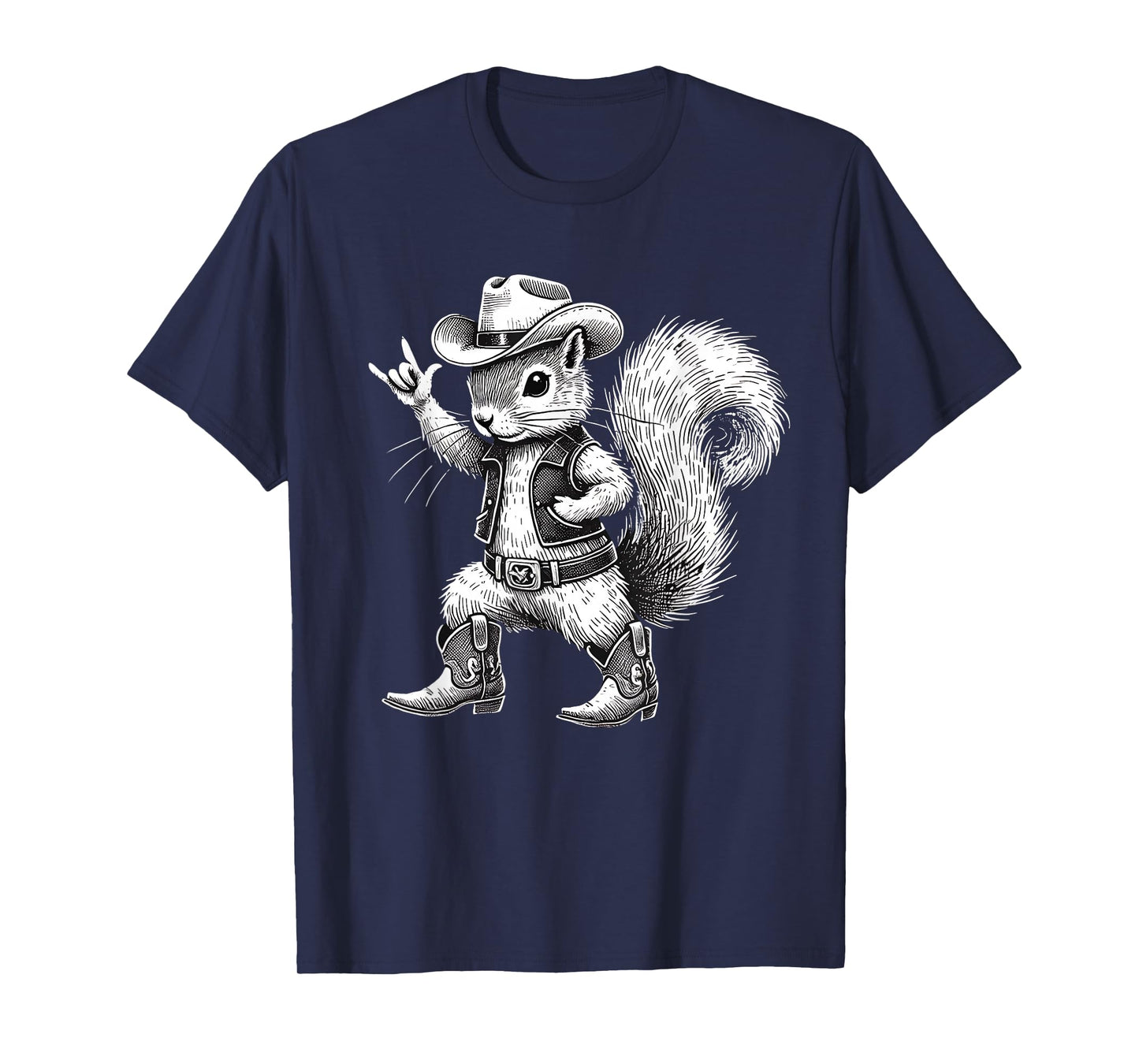 Vintage Squirrel Funny Cowboy Cowgirl Western Country Animal T-Shirt