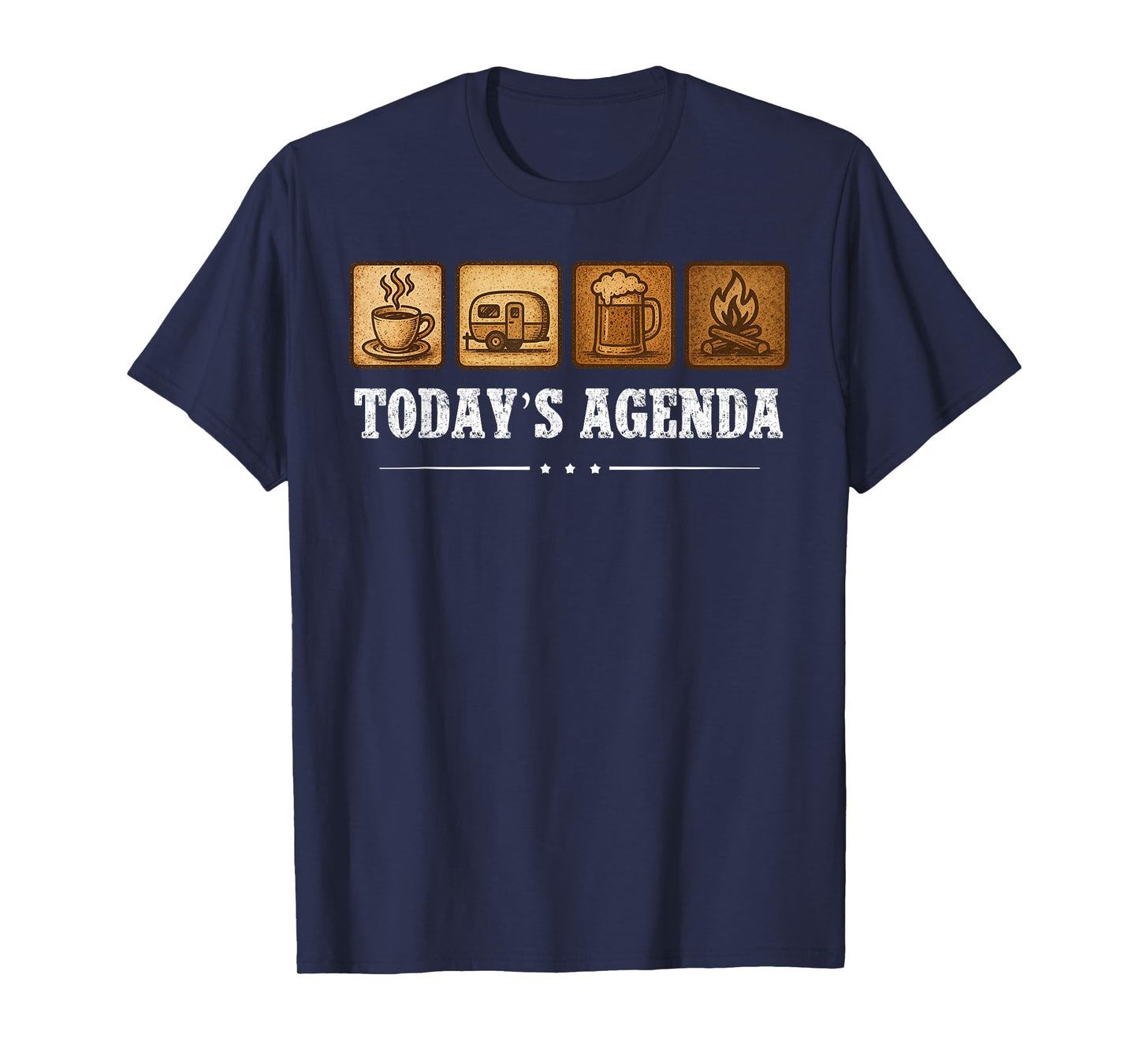 Today's Agenda Vintage Mountain Camping Funny Camping T-Shirt