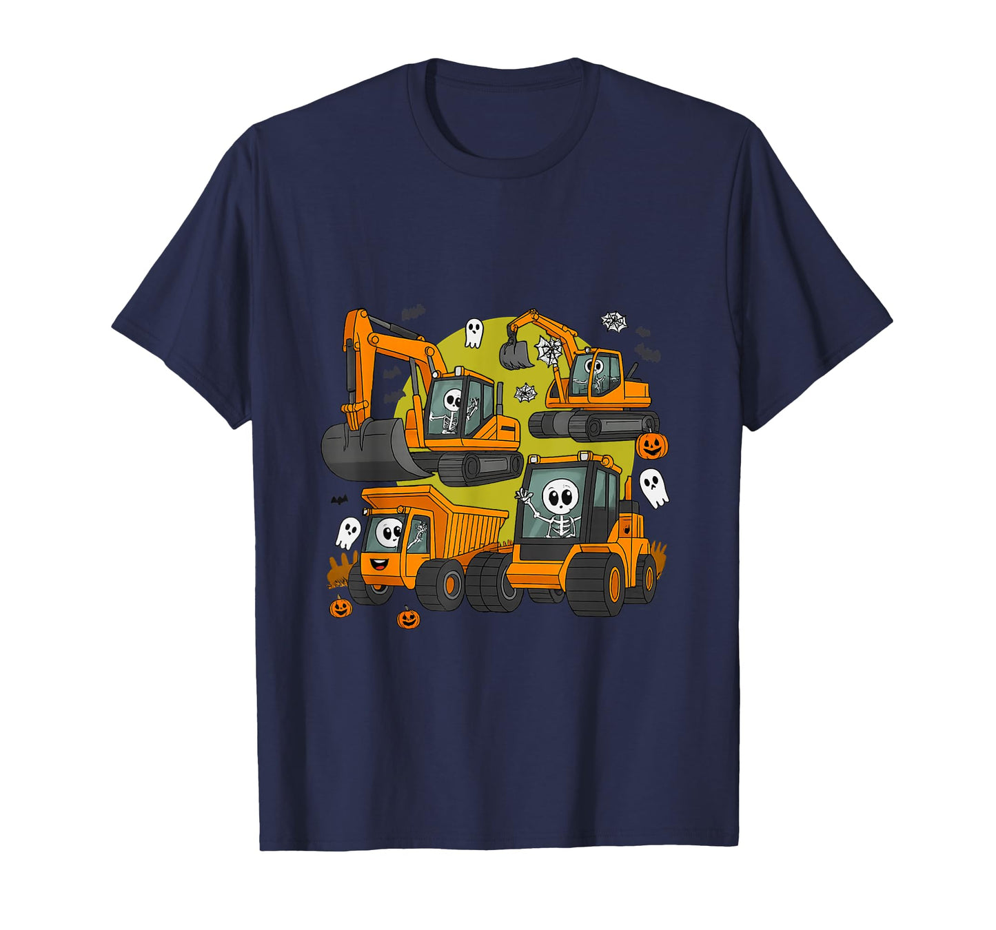 Spooky Construction Trucks Toddler Boys Halloween Costume T-Shirt