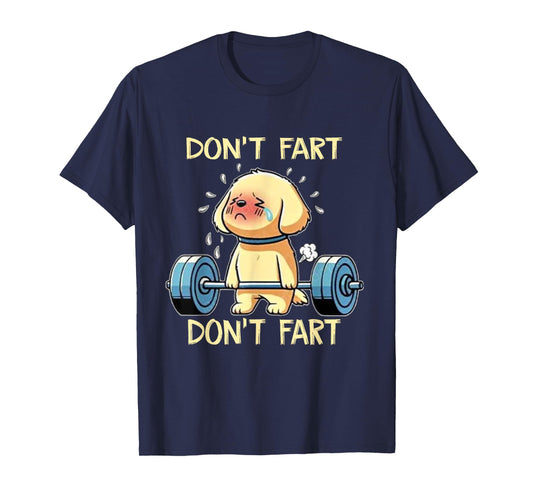 Dog Don't Fart Unisex Adults Black Cartoon Workout Gym T-Shirt, Small, Short Sleeve, Crew Neck, Polyester, Classic Fit, Novelty Design, All Seasons, 1 Count