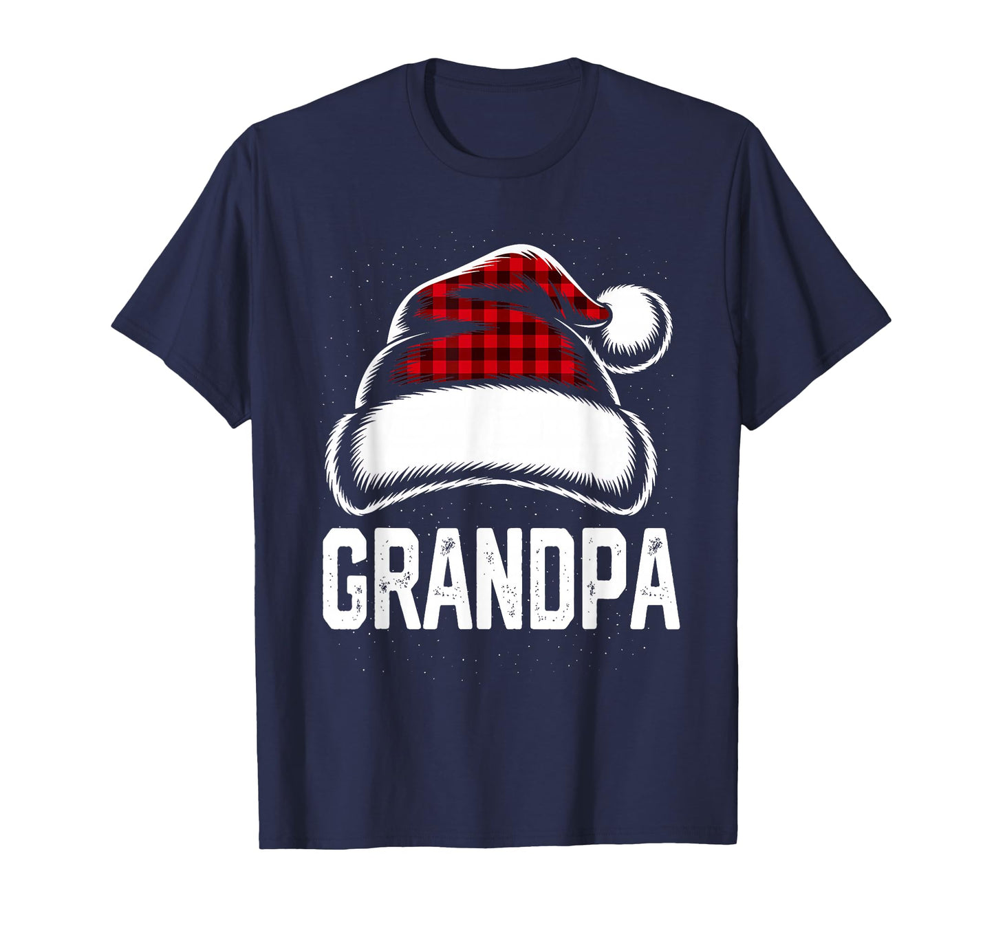 Grandpa Santa Red Plaid Christmas Family Matching Pajamas T-Shirt