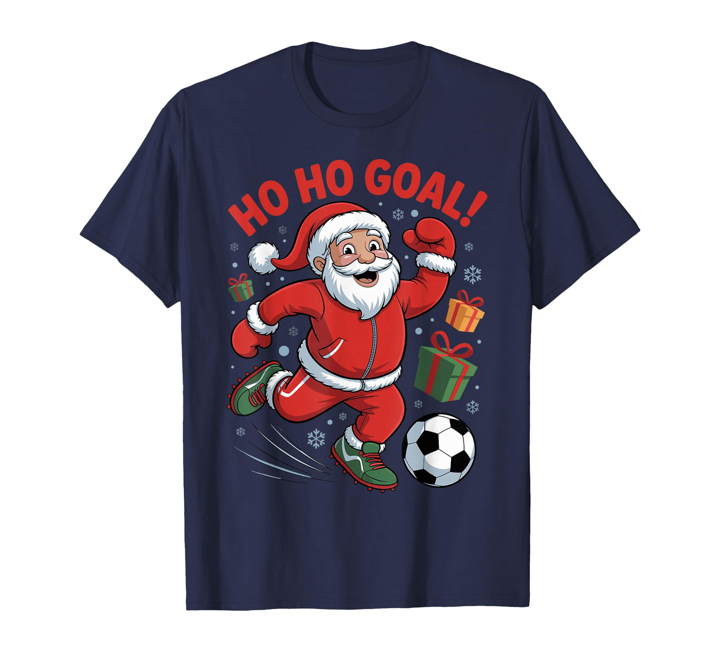 Santa Playing Soccer Funny Holiday Christmas Xmas Pajama T-Shirt