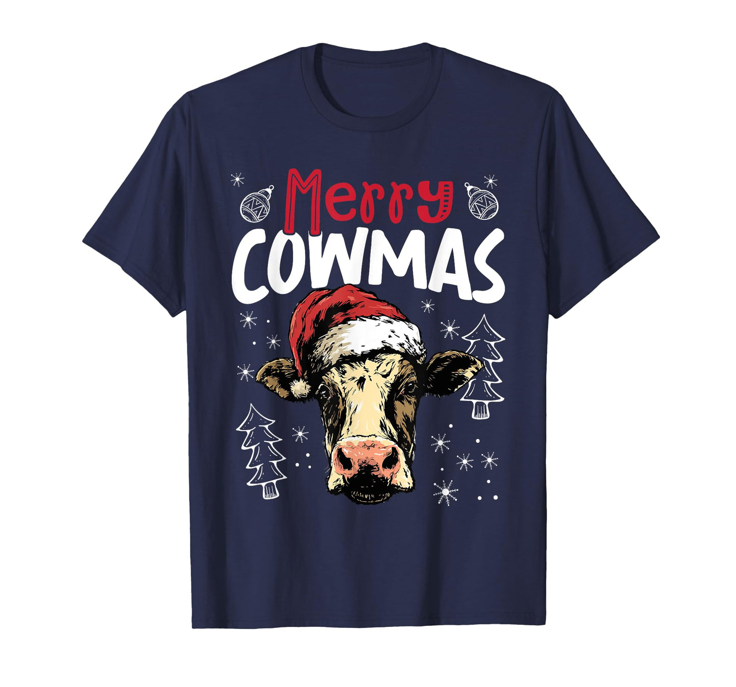 Merry Cowmas Funny Christmas Cow T-Shirt