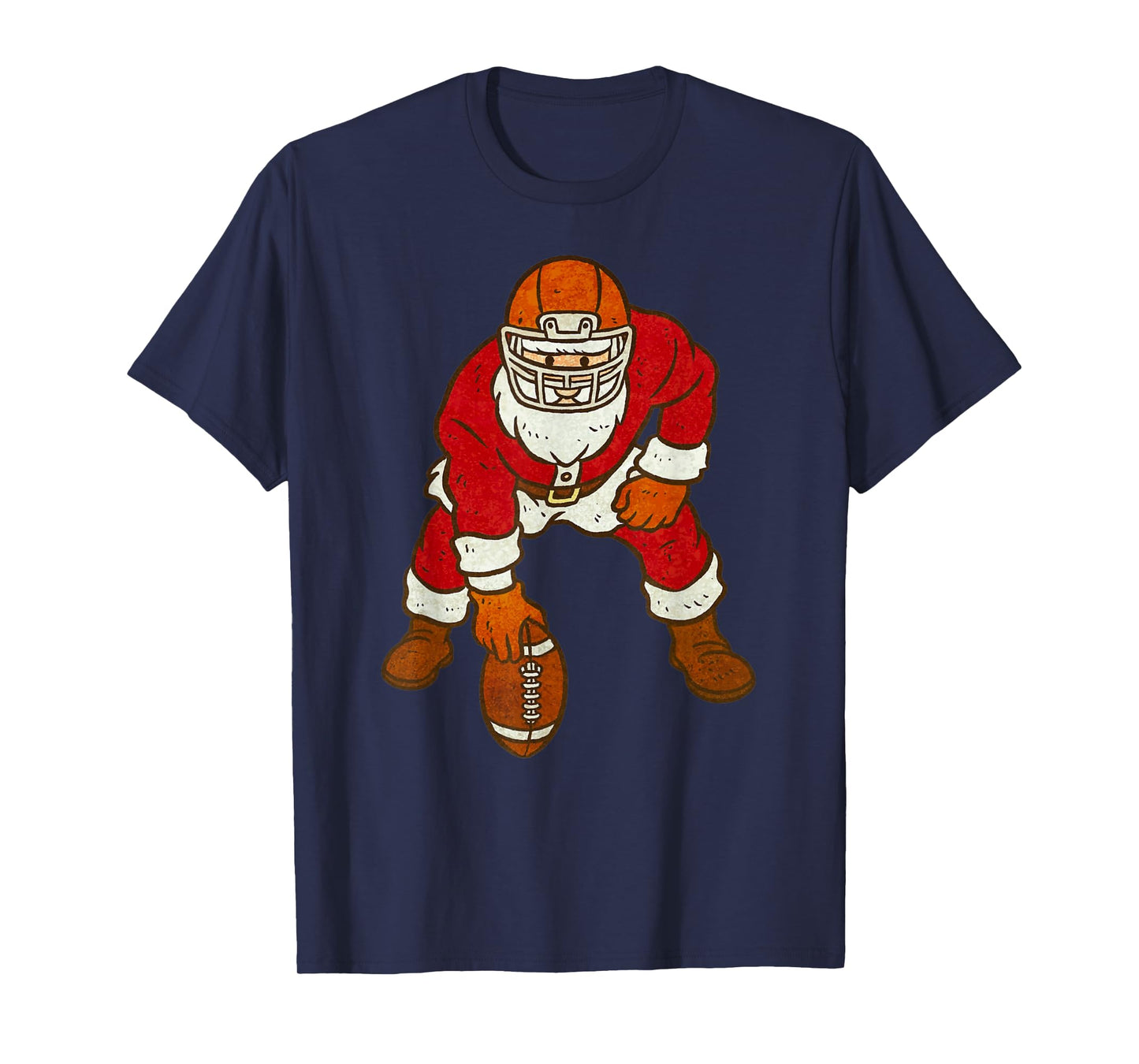 Santa Claus Playing American Football Xmas Holiday Christmas T-Shirt