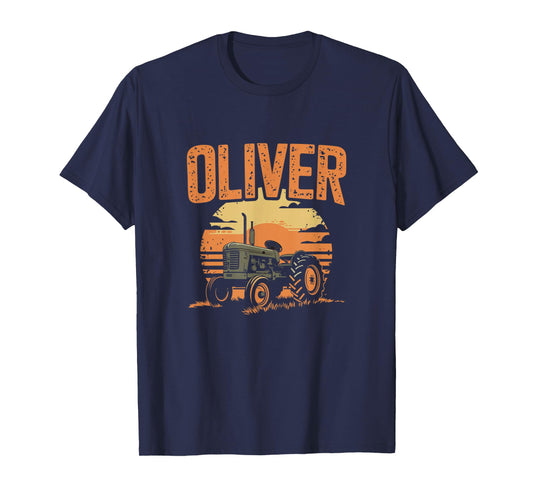 Oliver Personalized Nametag Tractor for OLIVER T-Shirt