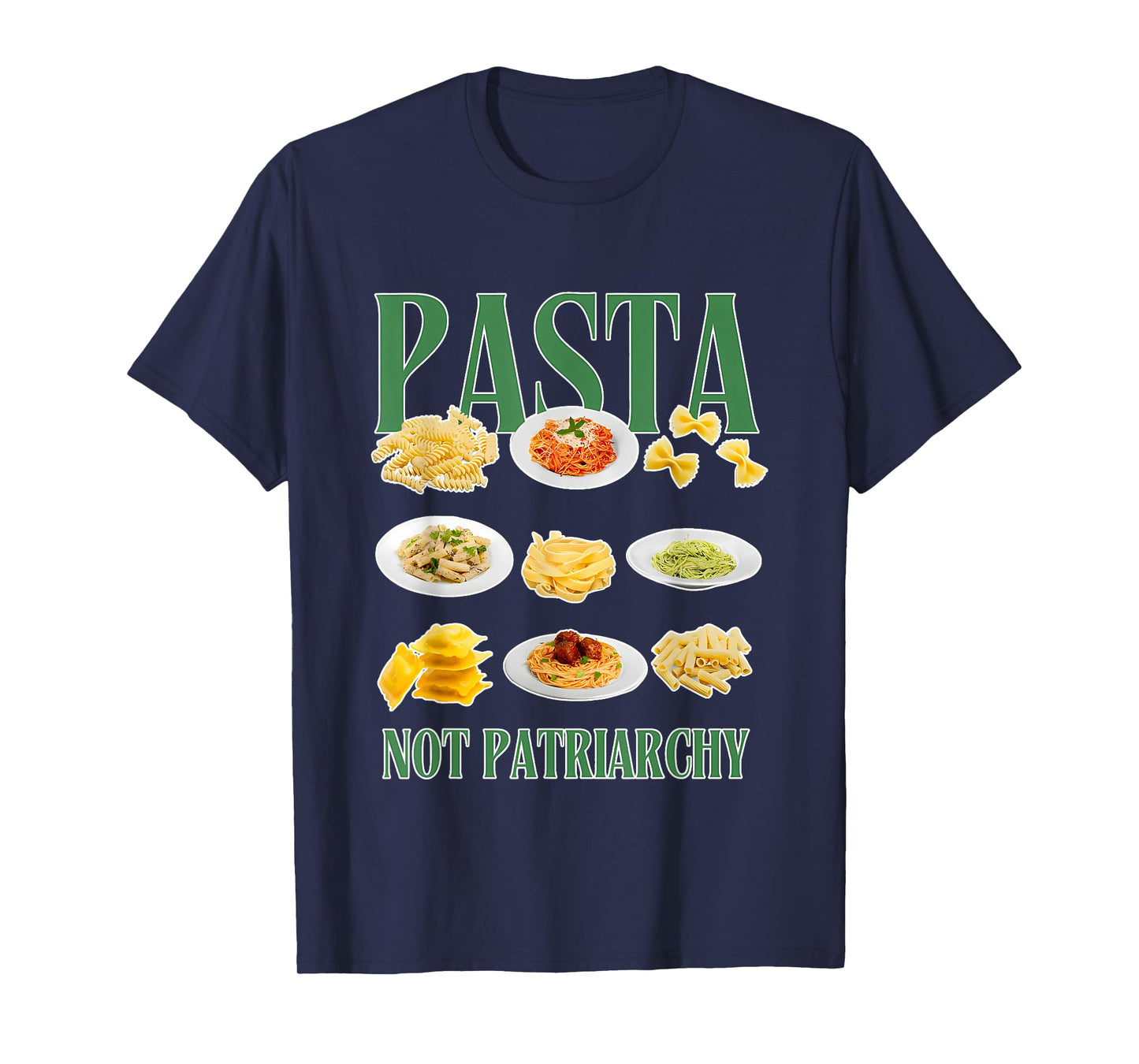 Pasta Not Patriarchy Apparel T-Shirt, Small, Black
