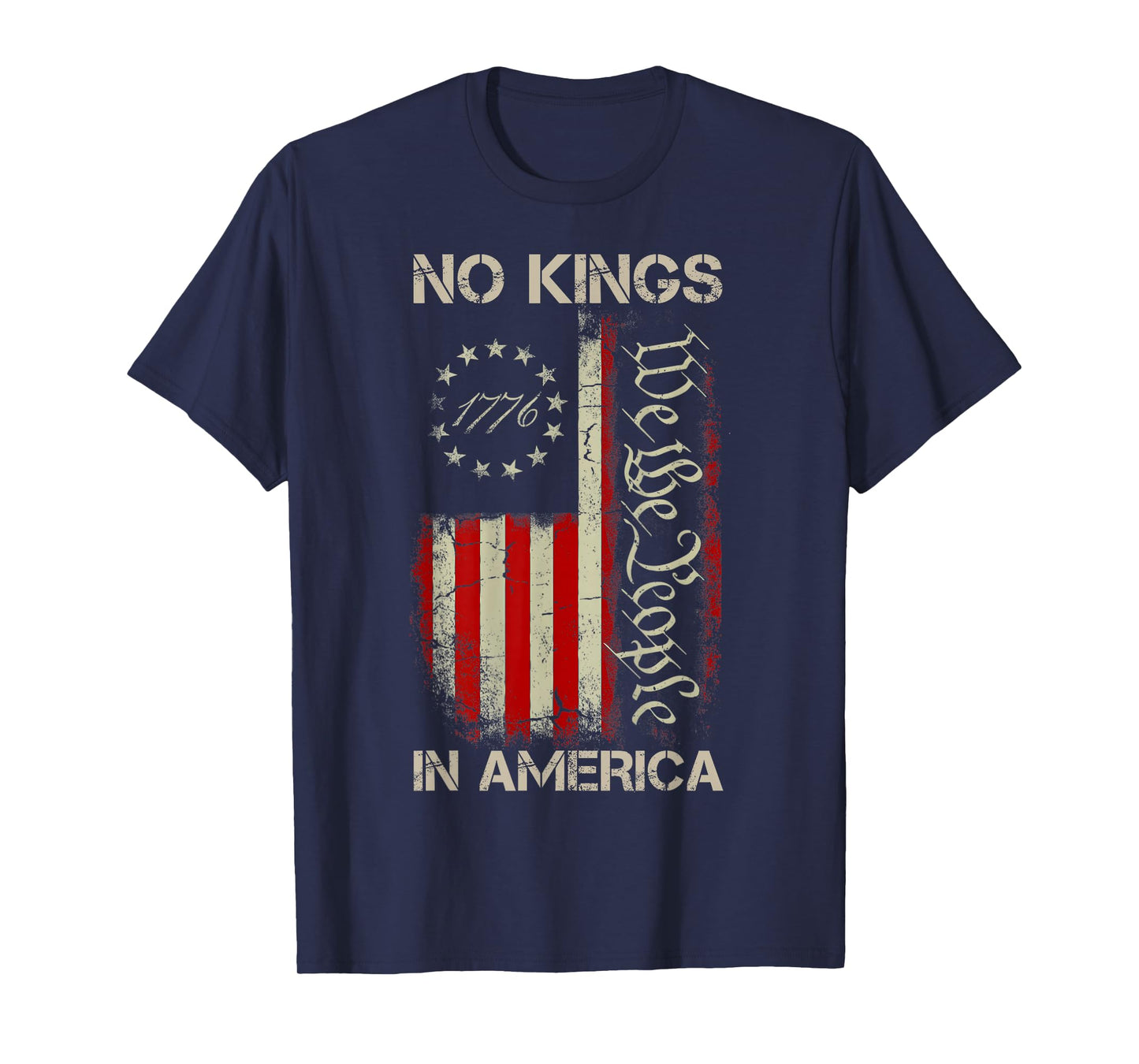 No Kings In America Since 1776 American Flag USA 4th Of July T-Shirt