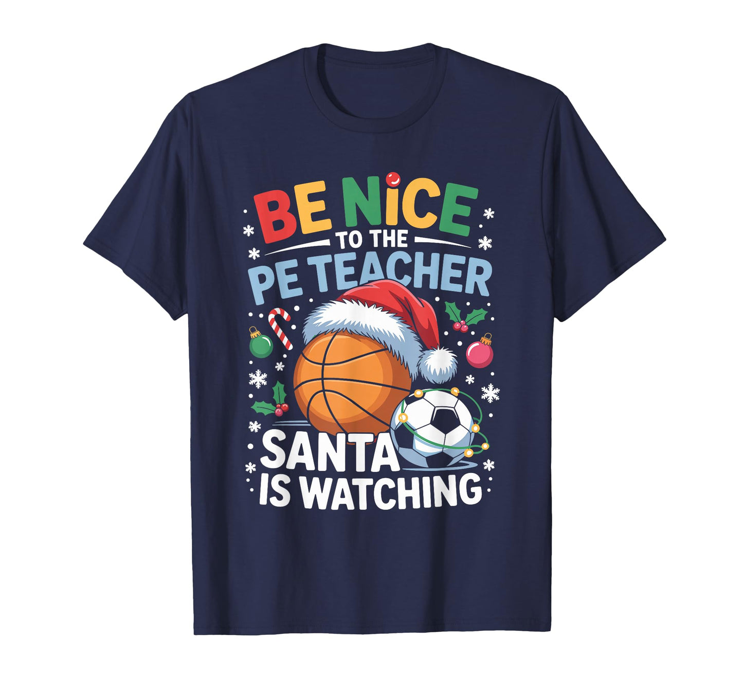 Funny PE Teacher Christmas Physical Education Xmas T-Shirt