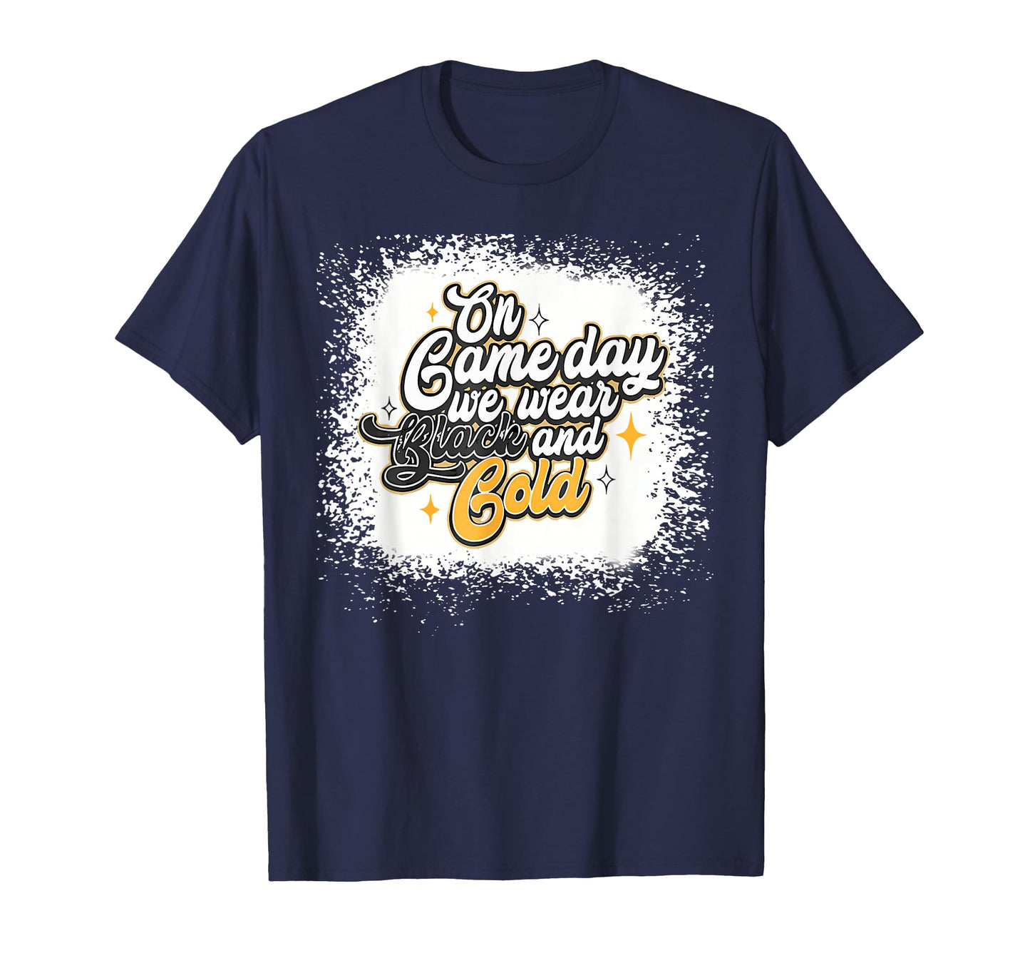 Bleached On Gameday Football We Wear Gold & Black T-Shirt