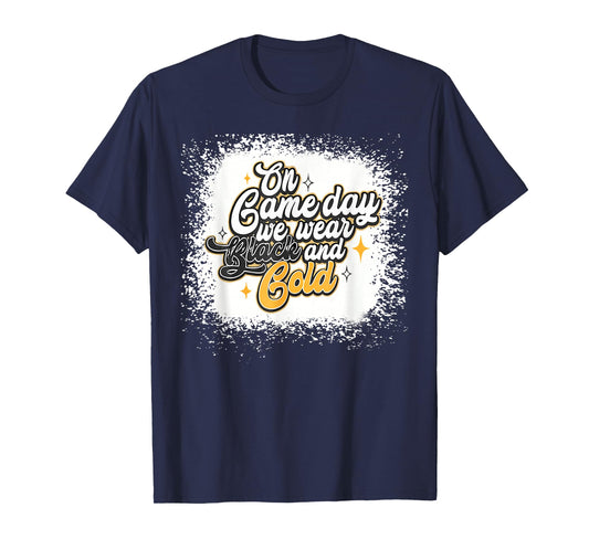 Bleached On Gameday Football We Wear Gold & Black T-Shirt