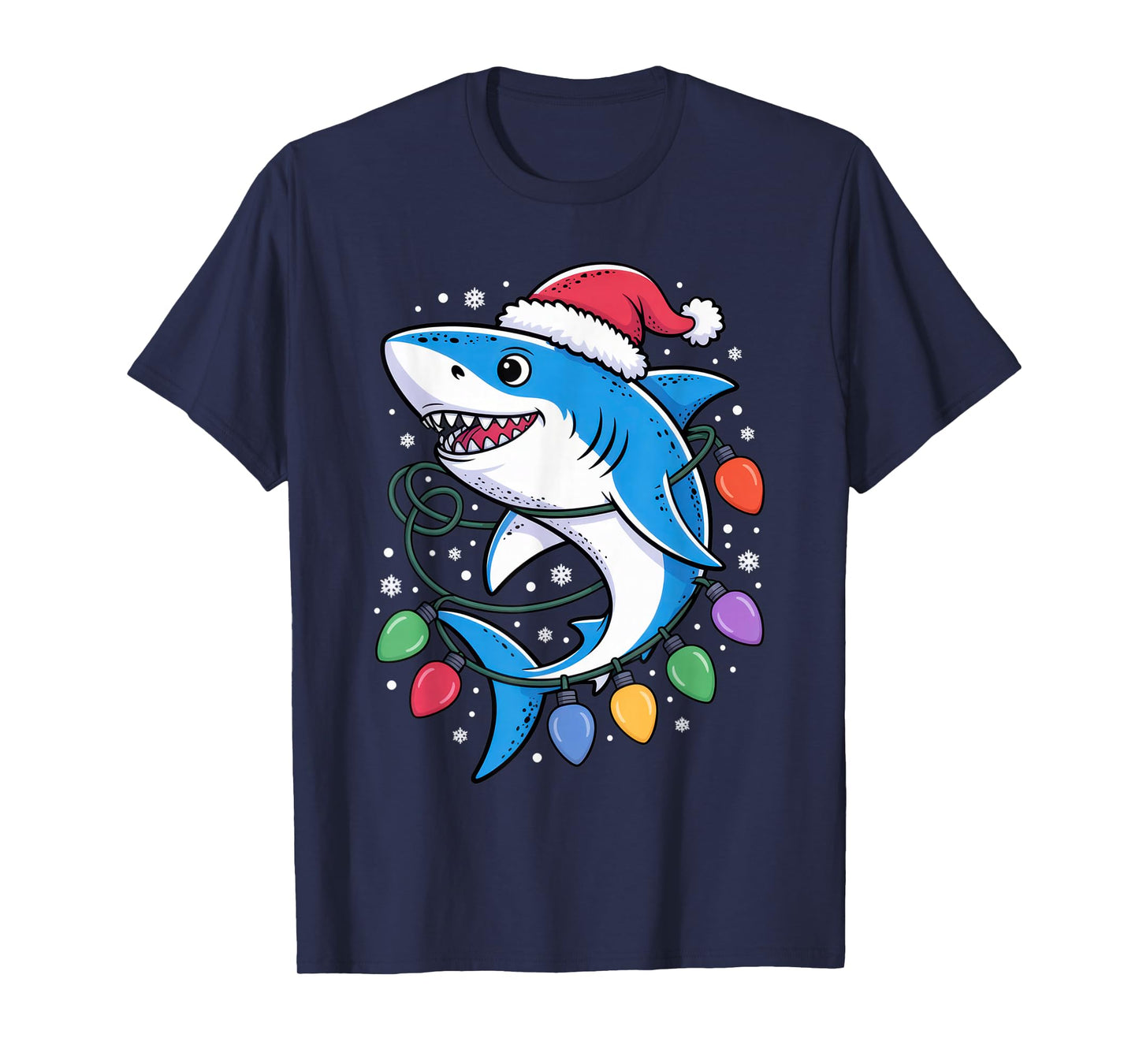 Santa Shark Dad Funny Holiday Ocean Vibes Christmas Sweater T-Shirt