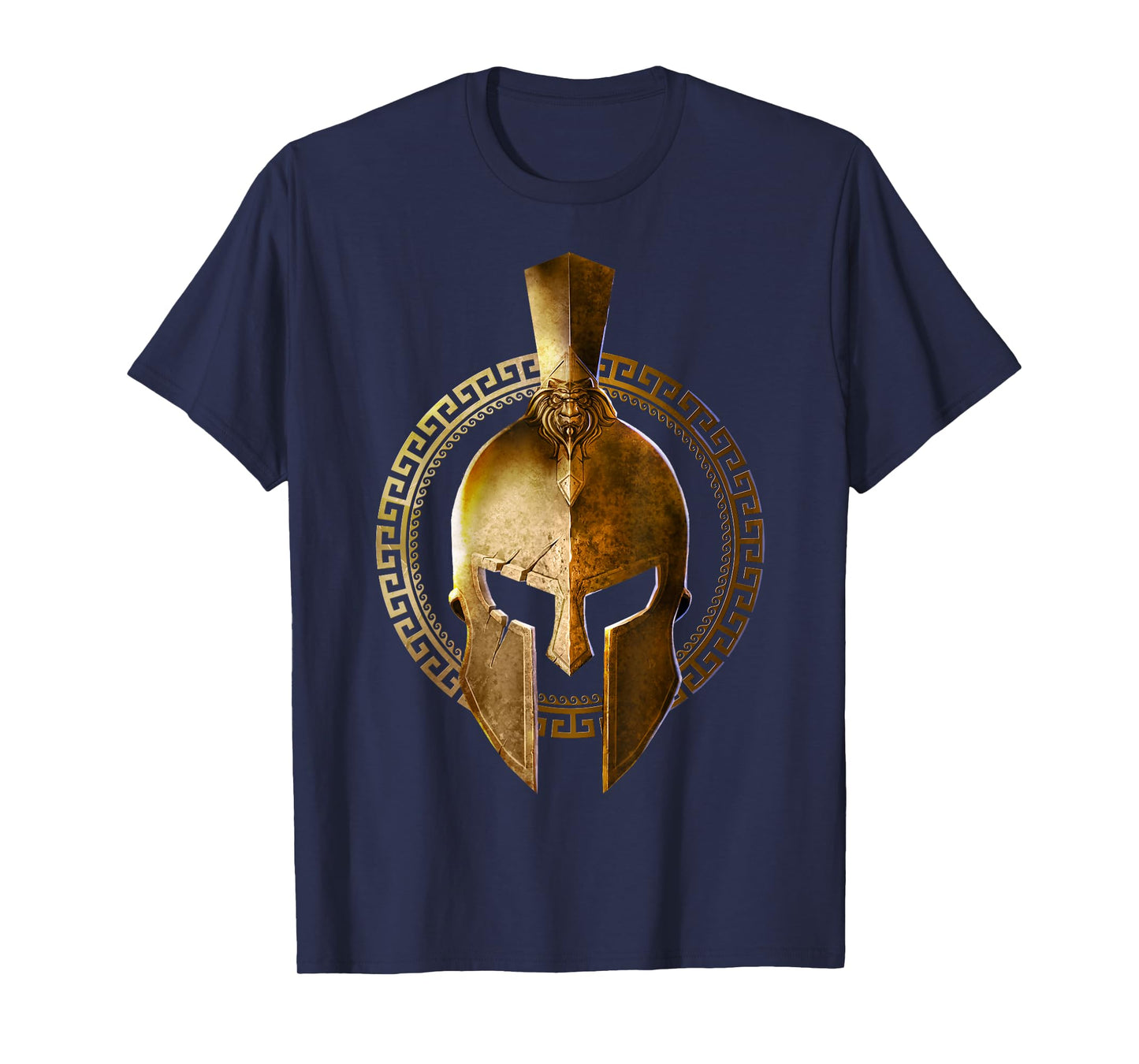 Golden Spartan Helmet Warrior Gladiator Gym - Workout T-Shirt