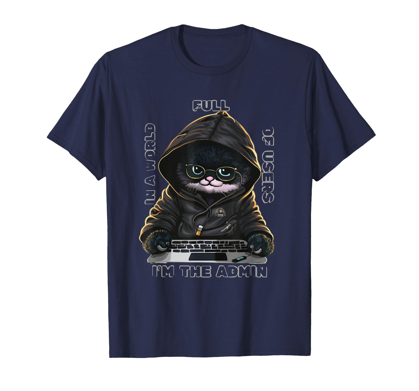 Cool Anonymous Cat Hacker - Hacker Cat Costume For Her/HIM Men Women Kids T-Shirt