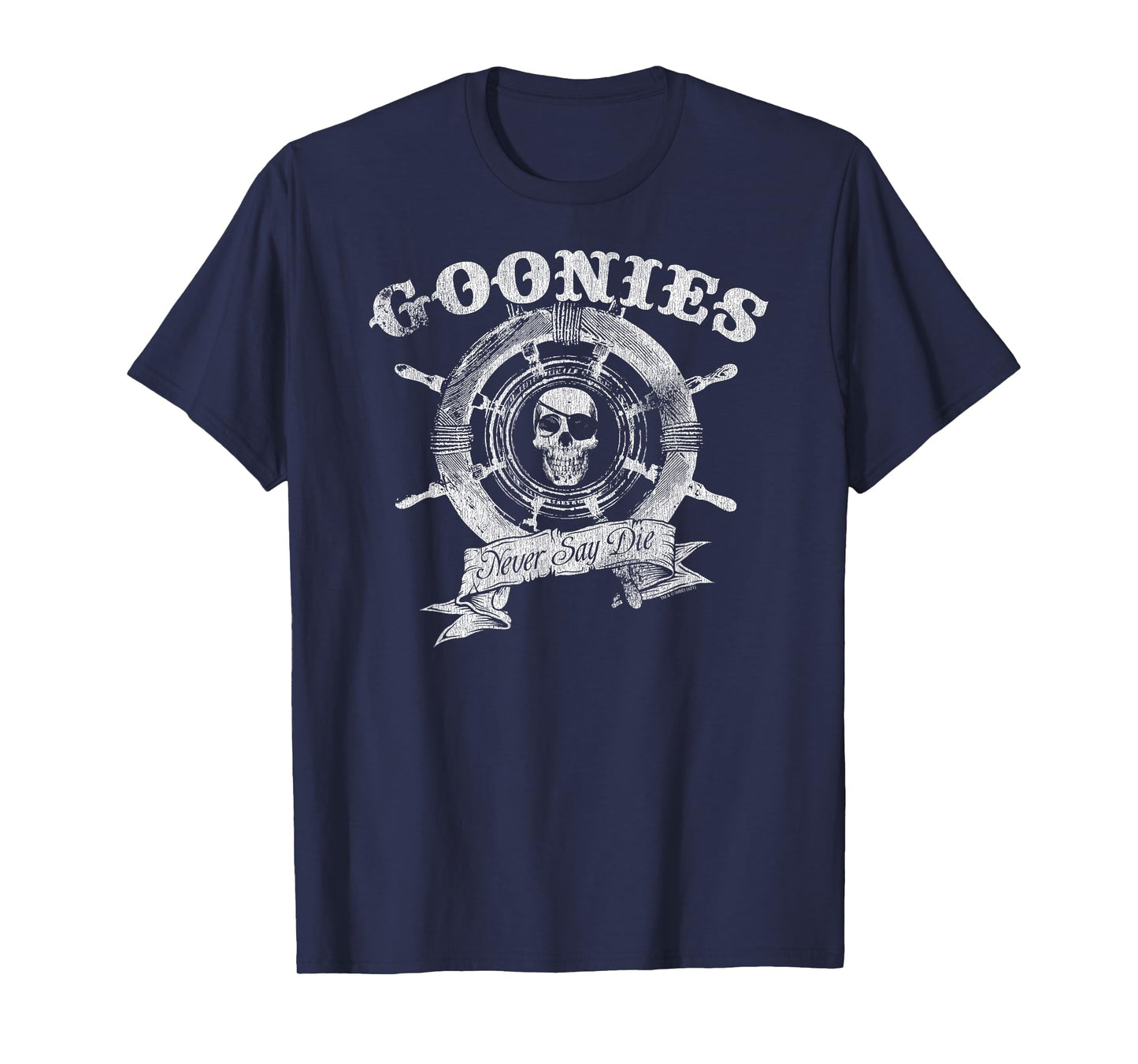 The Goonies Ship Wheel Never Say Die Vintage Movie T-Shirt