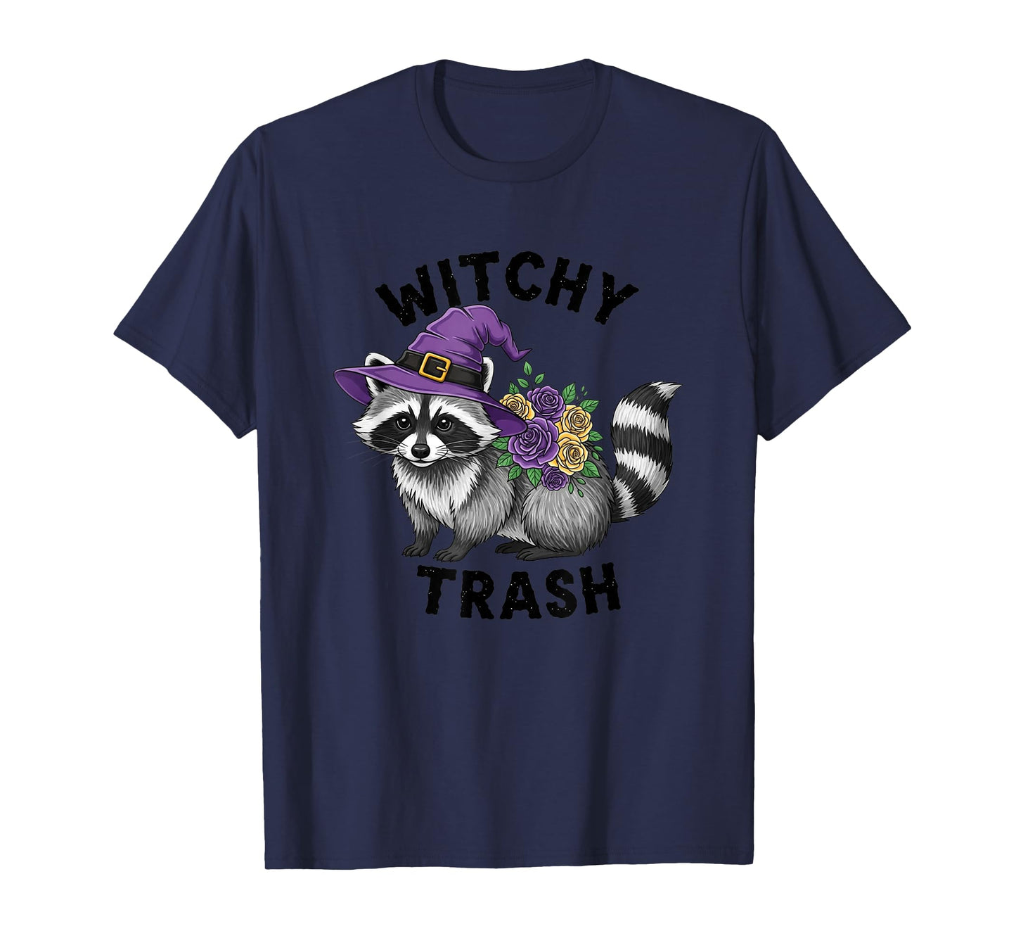 Witchy Trash Cute Raccoon Halloween Theme T-Shirt