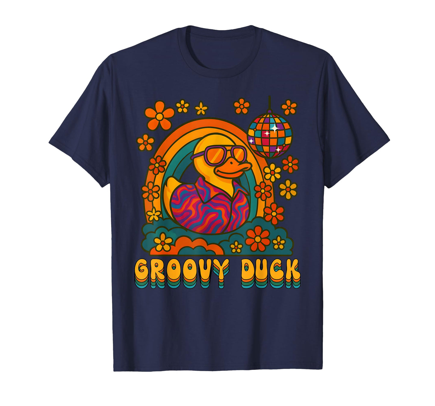 Disco Rubber Ducky Retro Groovy 70s Rubber Duckie Vintage T-Shirt