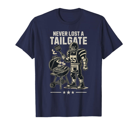 Never Lost A Tailgate Party American Football Funny Grill T-Shirt