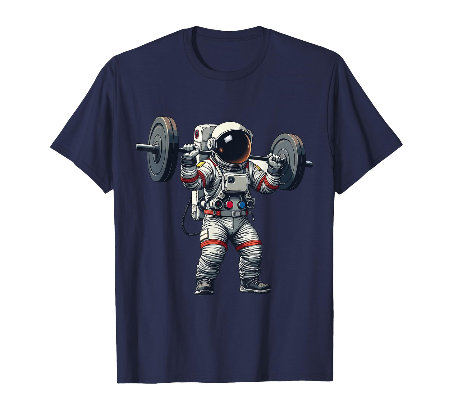 Funny Astronaut Space Weightlifting Fitness Gym Workout Men T-Shirt