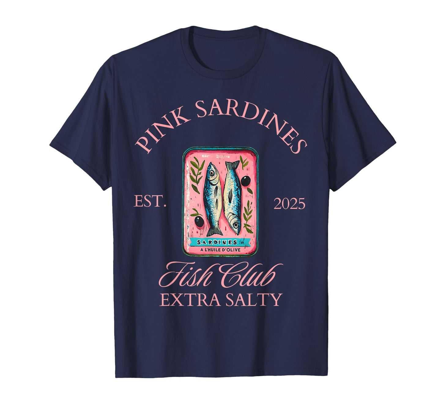 Sardine Tinned Fish Club Womens Salty Summer Social Club Top T-Shirt