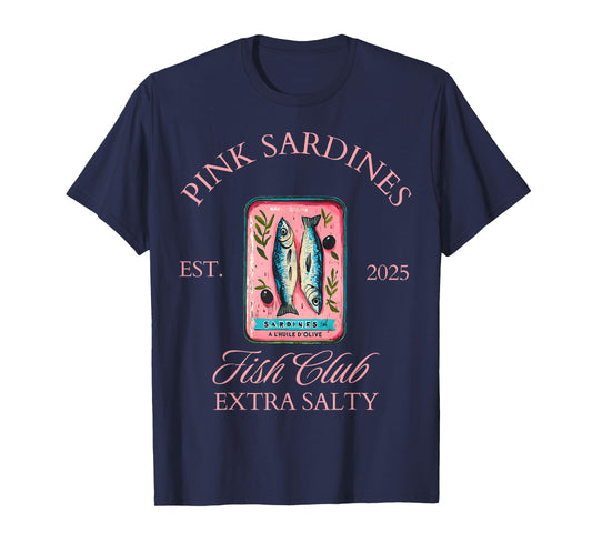 Sardine Tinned Fish Club Womens Salty Summer Social Club Top T-Shirt