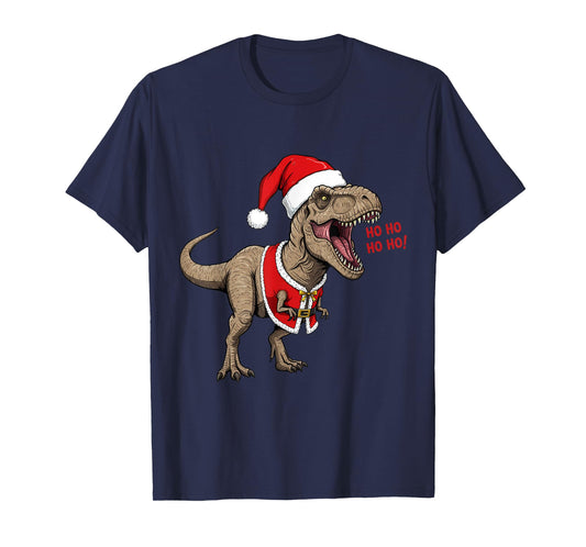 Dino Claus Christmas Fun: Roaring T-Rex Holiday Cheer T-Shirt