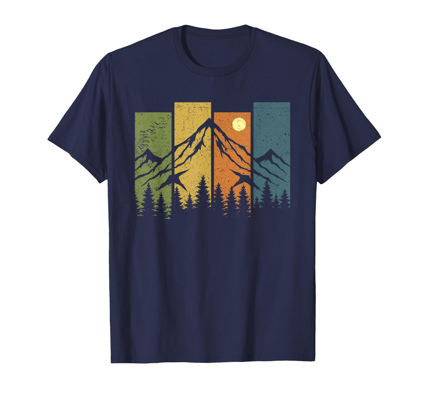 Retro Wildlife Forest Nature Trees Outdoors Mountains Hiking T-Shirt