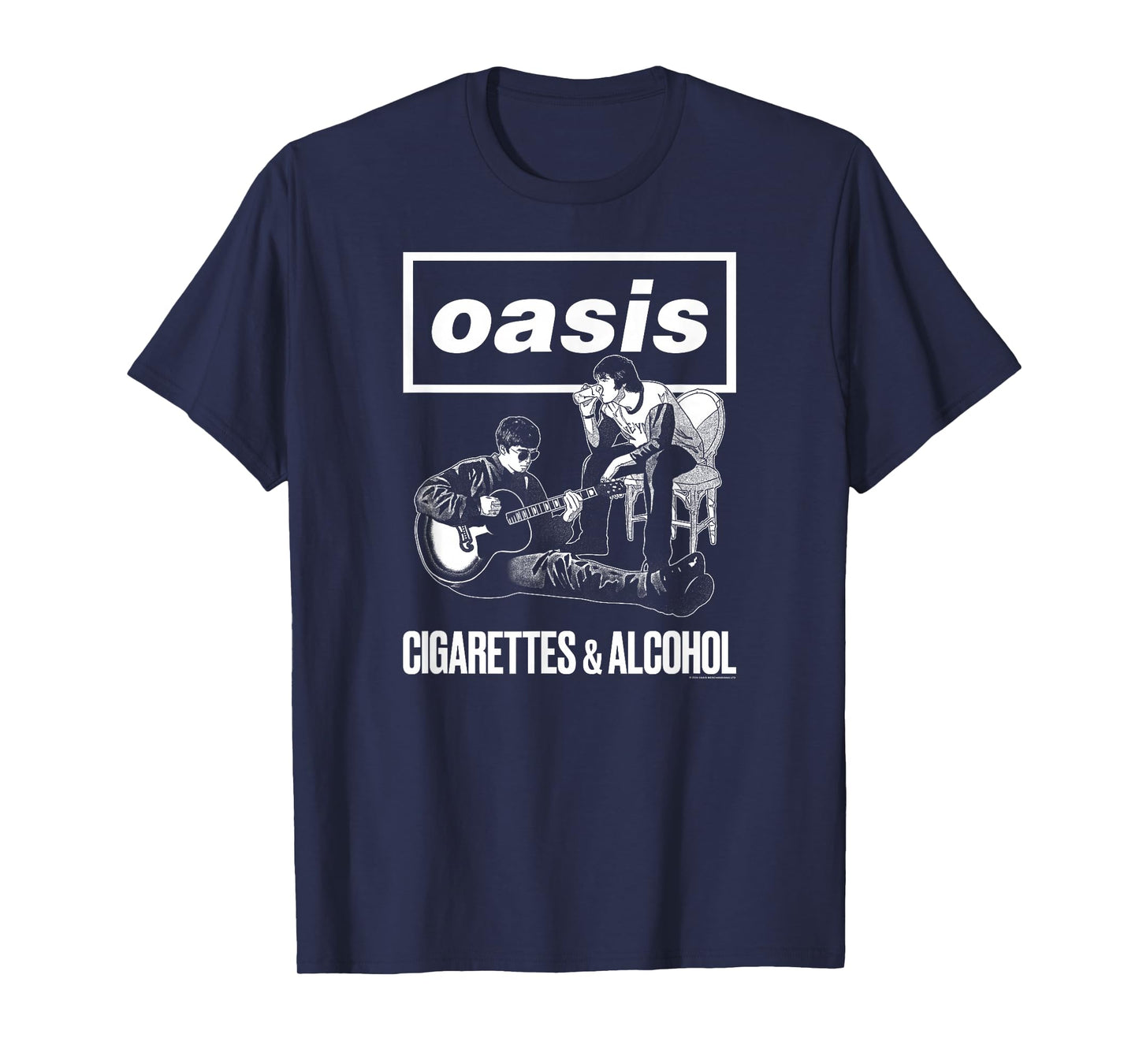 Oasis Black Unisex Classic T-Shirt - Cigarettes And Alcohol