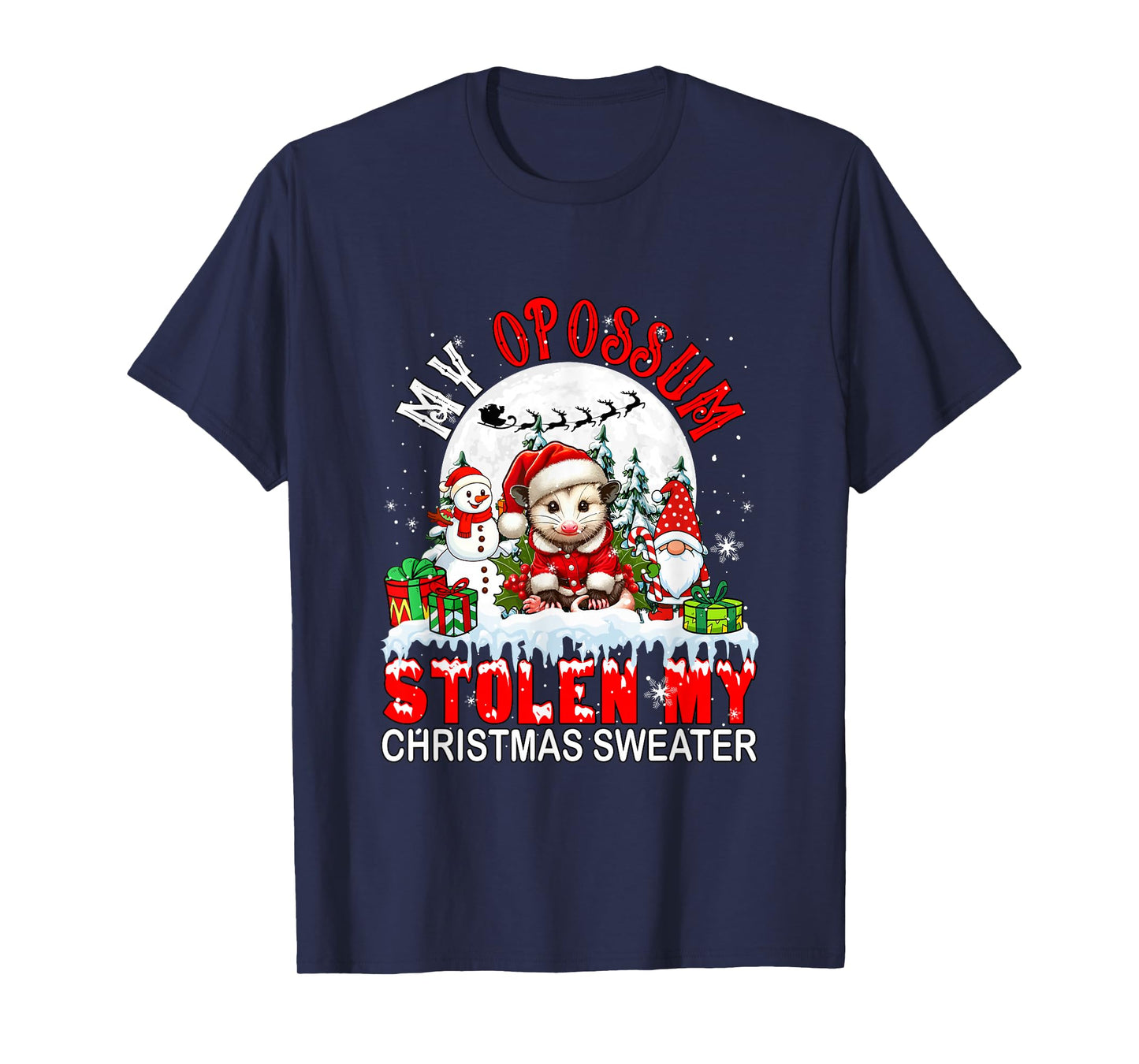 My Opossum Stolen My Christmas Sweater Santa Dog Owner T-Shirt