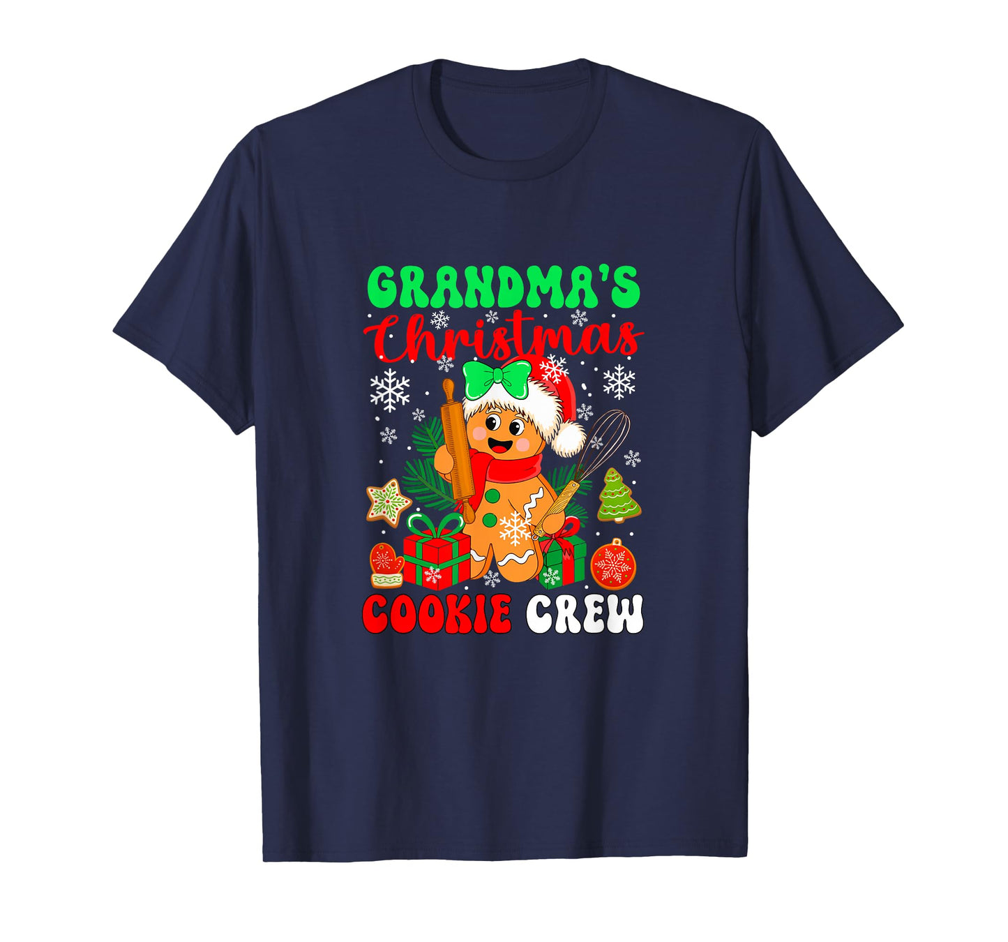 Grandma's Christmas Cookie Crew Santa Gingerbread Baker T-Shirt