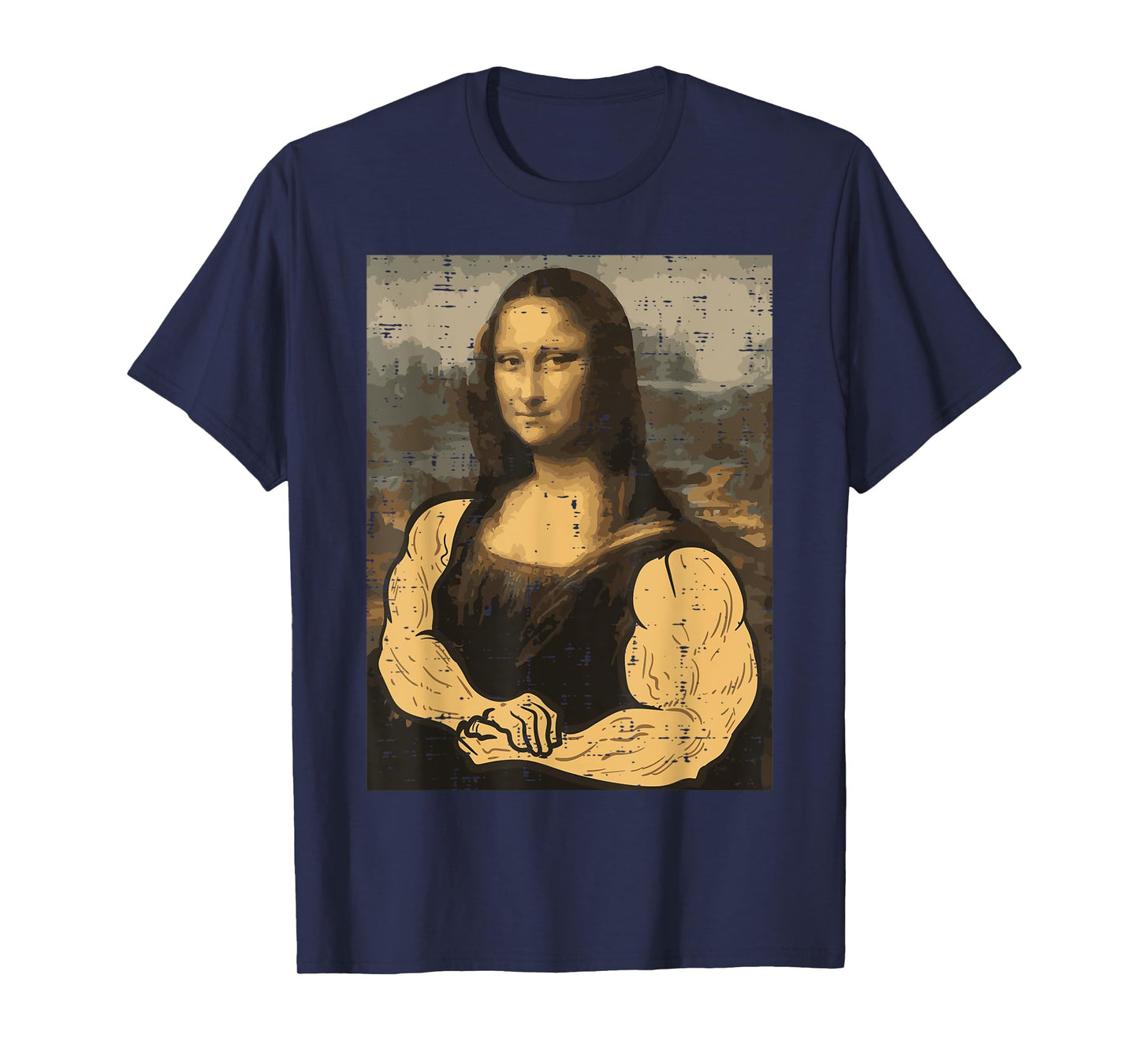 Gym Mona Lisa Muscle Fun Workout Fitness Bodybuilding Women T-Shirt
