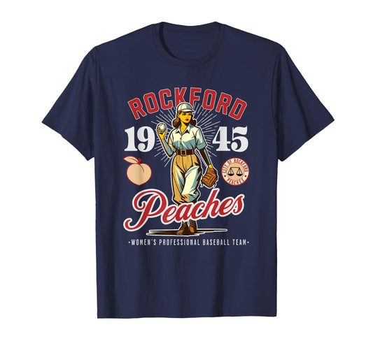 Rockford Peaches Women's Baseball Team 1945 Vintage T-Shirt
