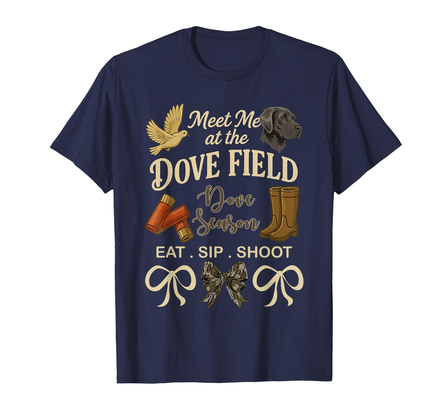 Meet Me at The Dove Field Camo Hunting Dove Season Hunter T-Shirt