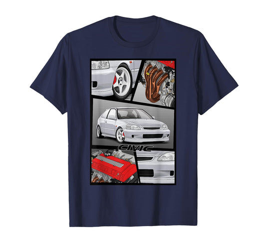 Civic EK B16 Engine Type R Japanese Car T-Shirt