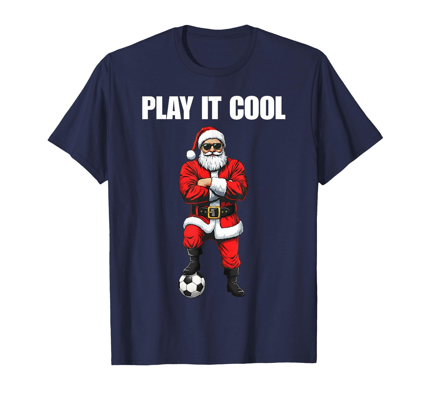 Funny Santa Claus Soccer Shirt Santa Soccer Christmas Tee T-Shirt