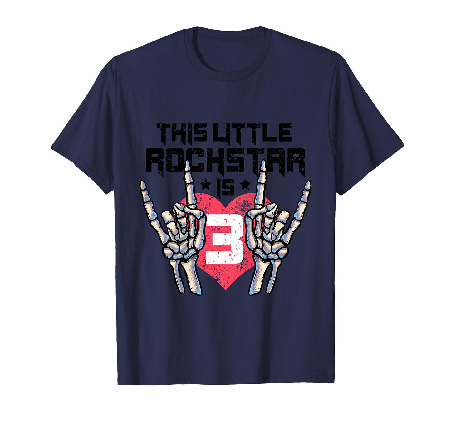 Kids Little Rockstar is 3 Rock&Roll Birthday Retro Rock And Roll T-Shirt