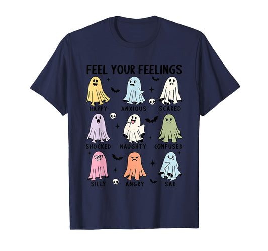 School Counselor Halloween Feel Your Feeling Mental Health T-Shirt